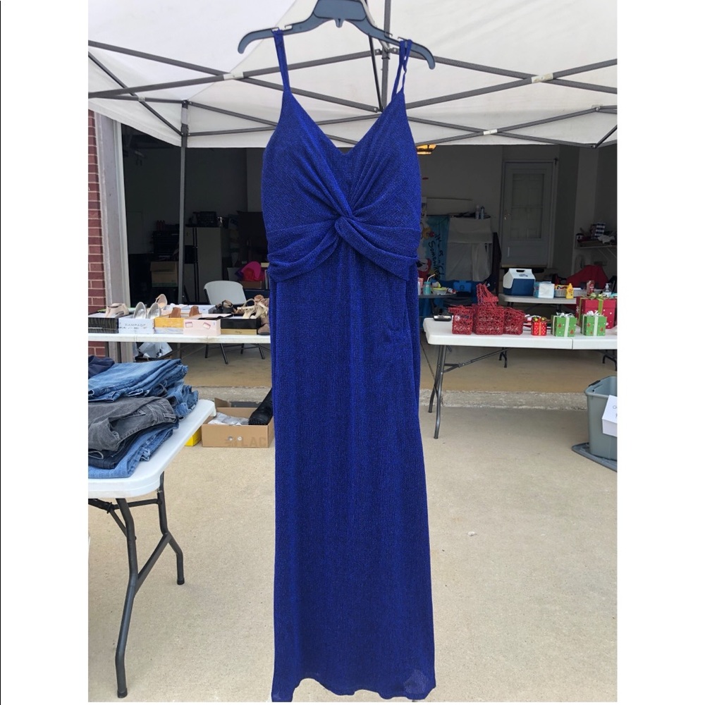 Long Glitter Royal Blue Dress